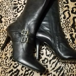 Below the knee heeled boots